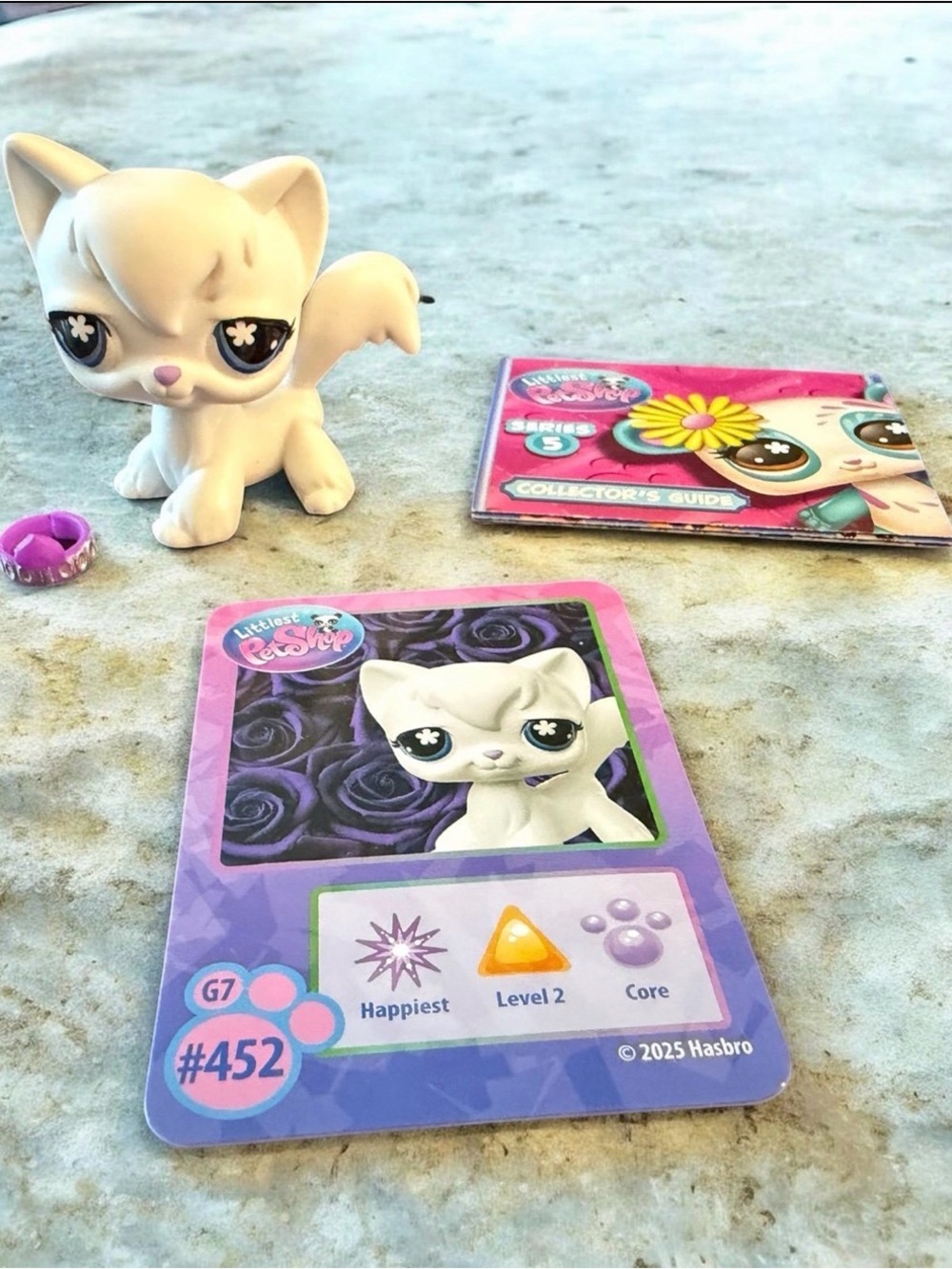 Littlest Pet Shop WHITE CAT G7 #452 Series 5 - Accessory & Trading Card